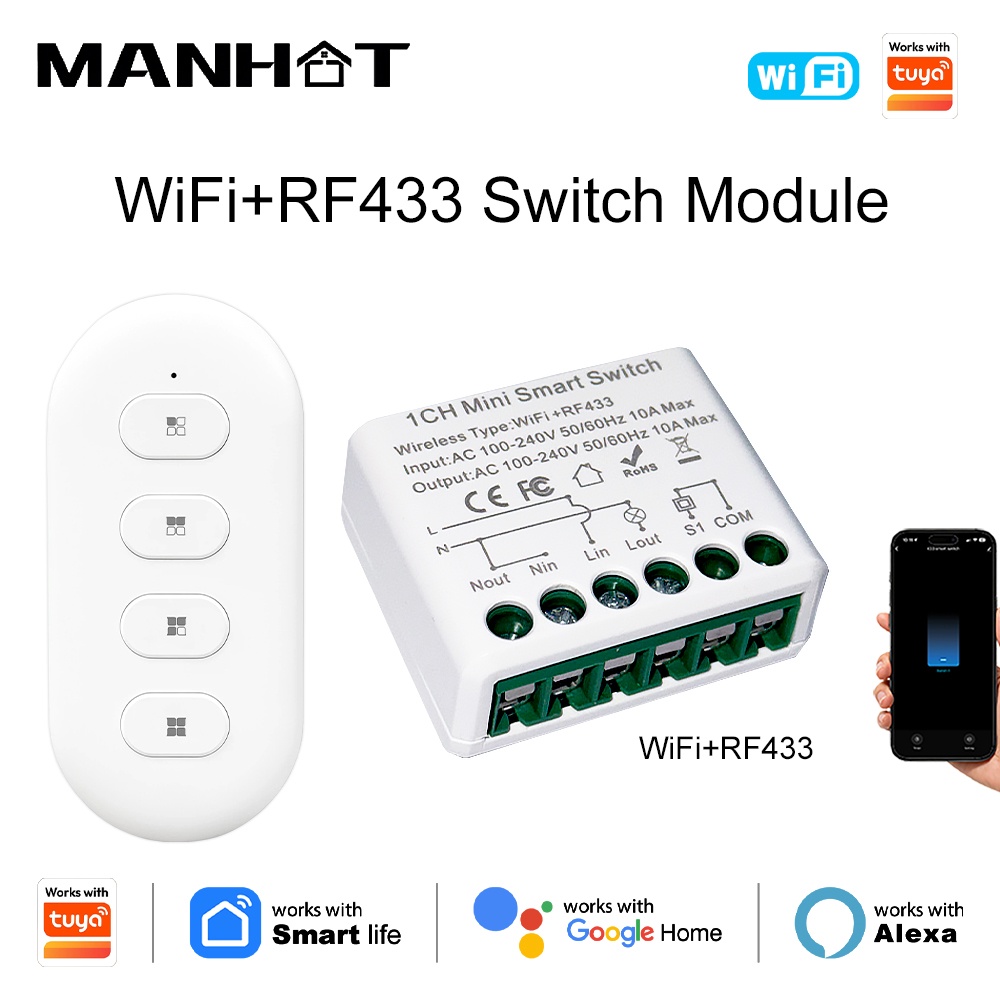 Smart Home Automation Diy - Tuya WIFI 10A Akıllı Işık Anahtarları