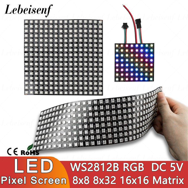 Rgb Led Matrix 8X8 - LED Dijital Piksel Ekran WS2812B SMD