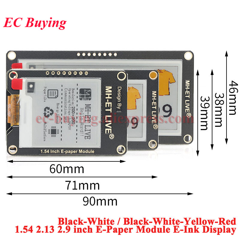 Display Epaper 2.9 - 1.54'' 2.9'' 2.13'' 2.9 2.13 1.54