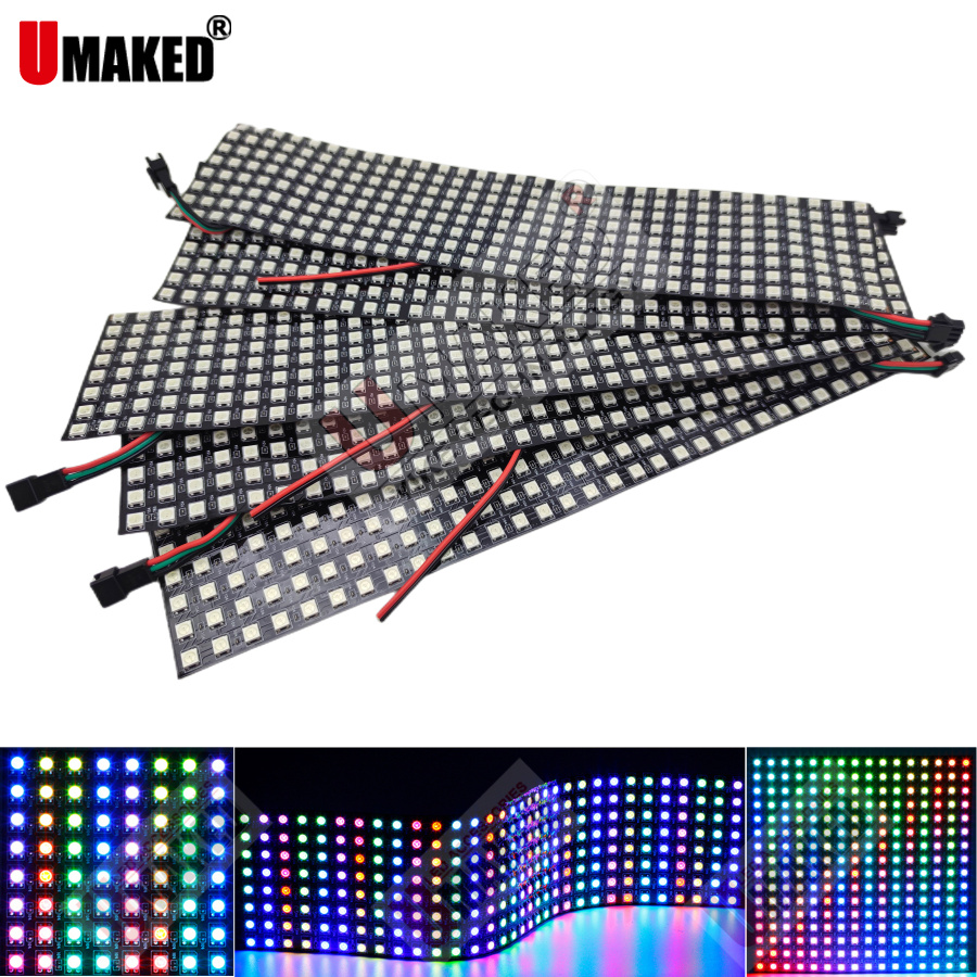 Rgb Led Matrix 8X8 - 2 adet WS2812B Bireysel Adreslenebilir Dijital
