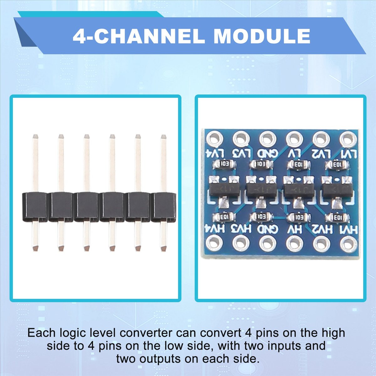 Level Shifter 3.3V - AT42 10 Adet 4 Kanallı IIC