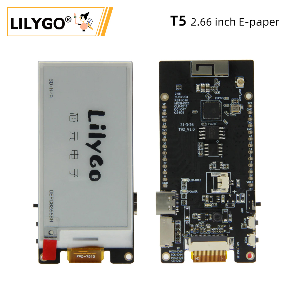 Home Automation Arduino - LILYGO® TTGO T5 2.66-Inch E-Paper 2.66-inç