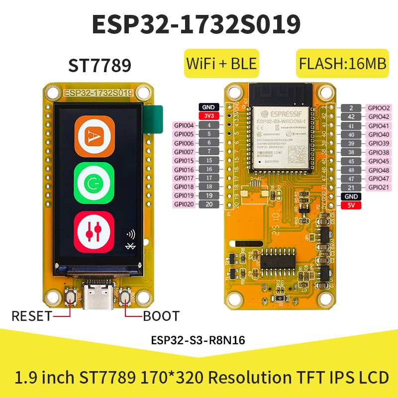 Home Automation Arduino - ESP32-S3 1.9 İnç IPS LCD 170*320