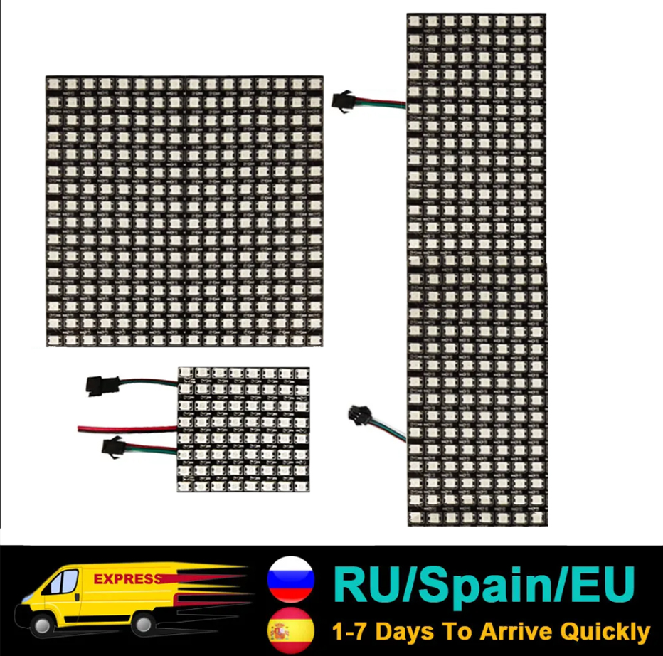 Rgb Led Matrix 8X8 - DC5V WS2812B 5050 RGB SMD Esnek