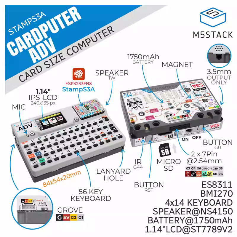 Iot Diy Home Automation - M5Stack Cardputer Adv Programlanabilir Kart Boyutunda
