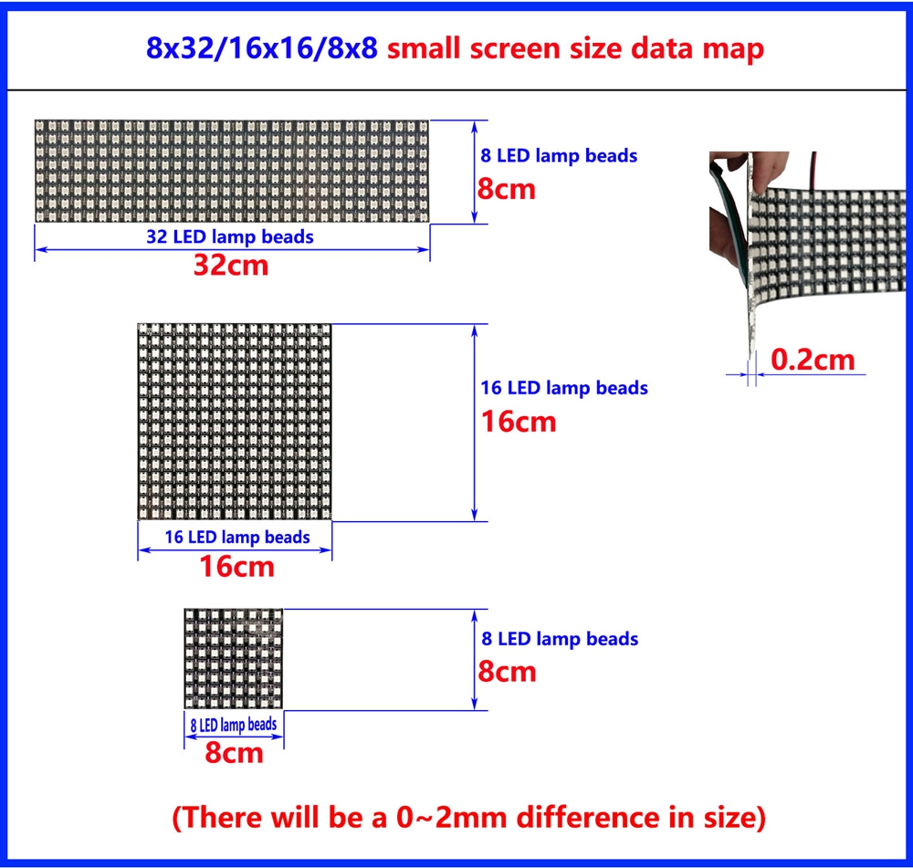 DC5V WS2812B 8*8 16*16 8*32 Es - Rgb Led Matrix 8X8 incelemesi ve fiyatı