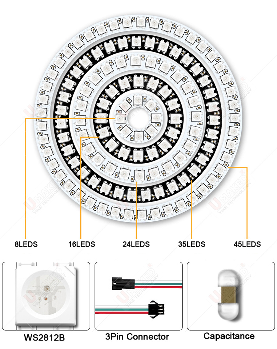 2 adet WS2812B Bireysel Adresl - Rgb Led Matrix 8X8 incelemesi ve fiyatı