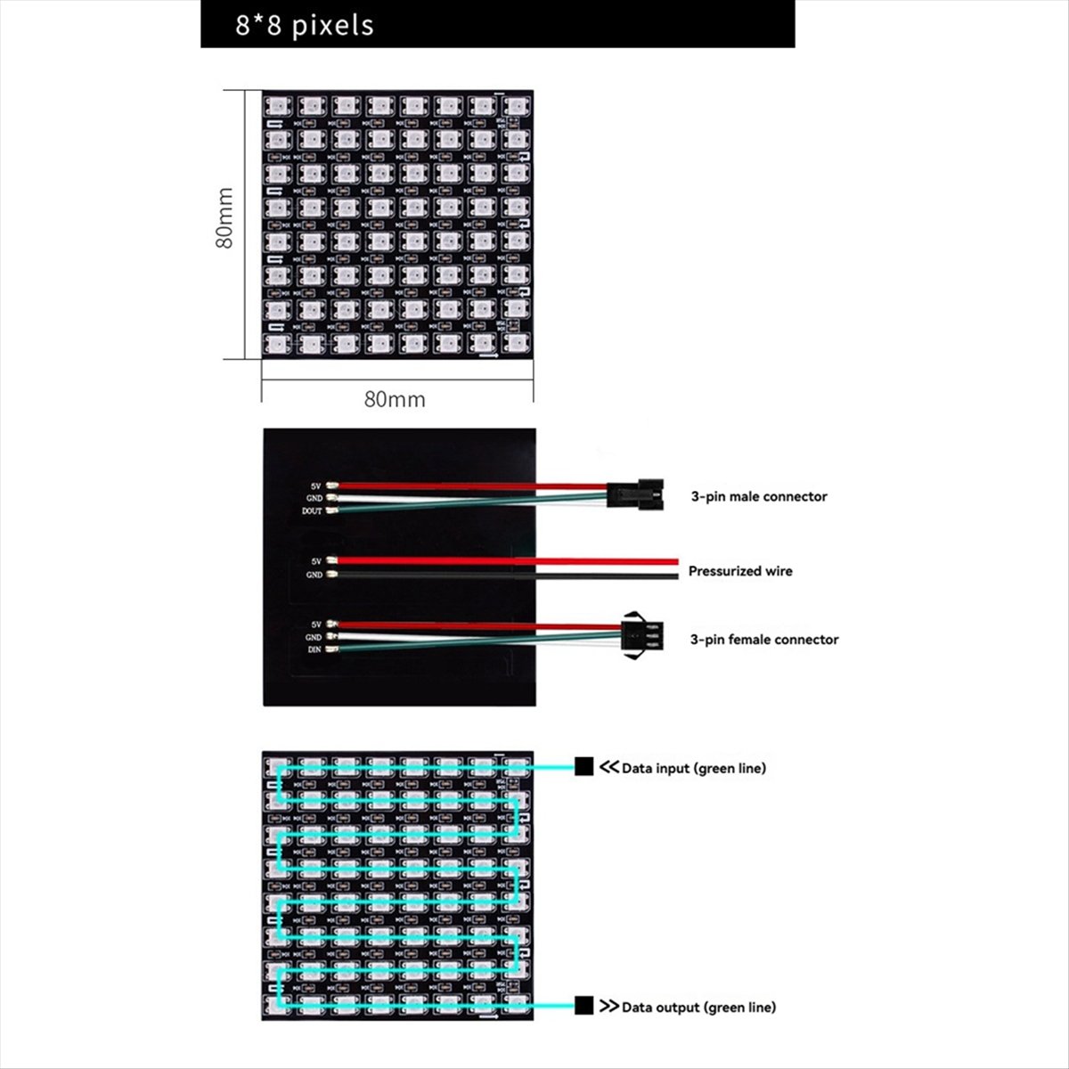 A36R WS2812B Nokta Matris Ekra - Rgb Led Matrix 8X8 incelemesi ve fiyatı