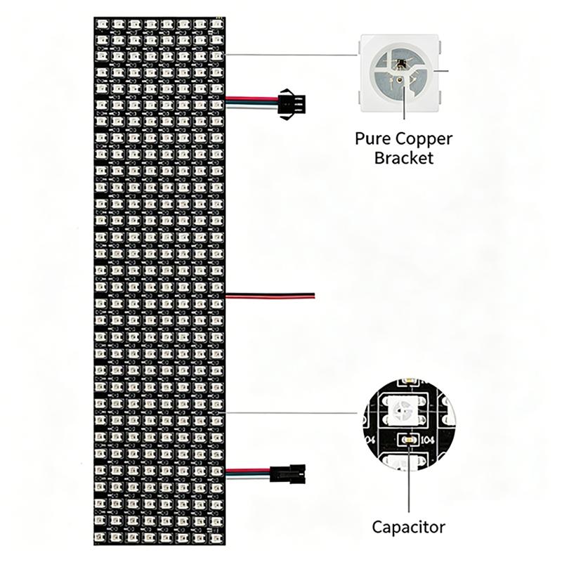WS2812B Akıllı Piksel Modül Ma - Rgb Led Matrix 8X8 incelemesi ve fiyatı