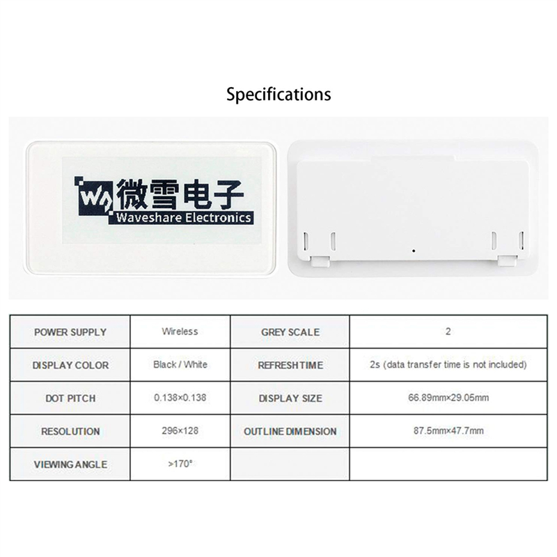 Waveshare 2.9 Inç Kablosuz NFC - Display Epaper 2.9 incelemesi ve fiyatı